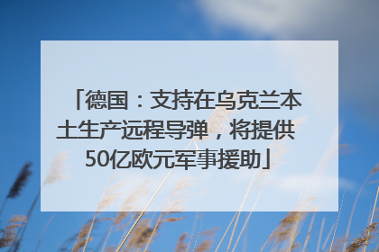 德国：支持在乌克兰本土生产远程导弹，将提供50亿欧元军事援助