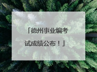 德州事业编考试成绩公布！