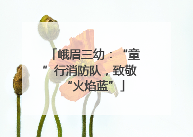 峨眉三幼：“童”行消防队，致敬“火焰蓝”
