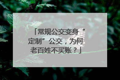 常规公交变身“定制”公交，为何老百姓不买账？