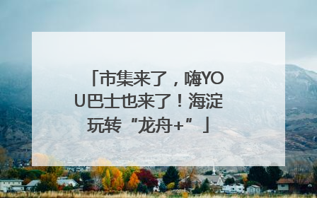 市集来了，嗨YOU巴士也来了！海淀玩转“龙舟+”
