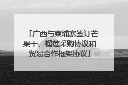 广西与柬埔寨签订芒果干、榴莲采购协议和贸易合作框架协议