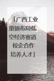 广西工业重镇布局低空经济赛道 校企合作培养人才
