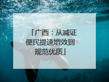 广西：从减证便民提速增效到规范优质