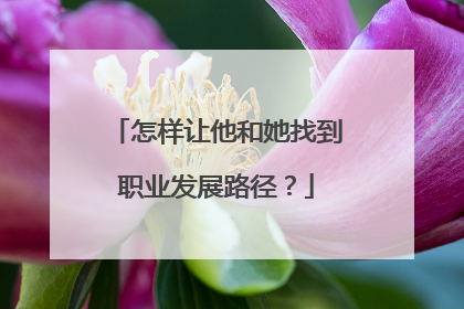 怎样让他和她找到职业发展路径？