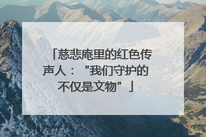 慈悲庵里的红色传声人：“我们守护的不仅是文物”