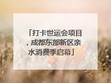 打卡世运会项目，成都东部新区亲水消费季启幕