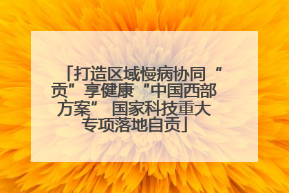 打造区域慢病协同“贡”享健康“中国西部方案” 国家科技重大专项落地自贡