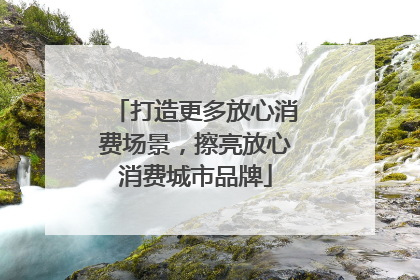 打造更多放心消费场景，擦亮放心消费城市品牌