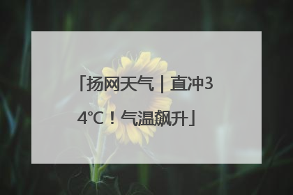 扬网天气｜直冲34℃！气温飙升