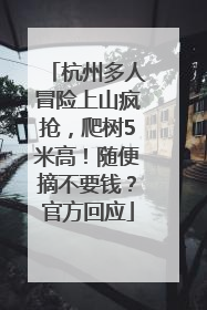 杭州多人冒险上山疯抢，爬树5米高！随便摘不要钱？官方回应