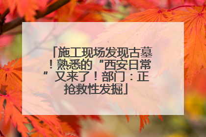 施工现场发现古墓！熟悉的“西安日常”又来了！部门：正抢救性发掘