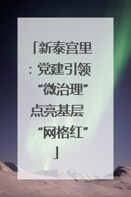 新泰宫里：党建引领“微治理” 点亮基层“网格红”