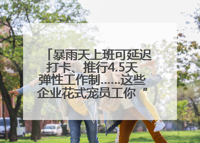 暴雨天上班可延迟打卡、推行4.5天弹性工作制……这些企业花式宠员工你“慕”了吗？