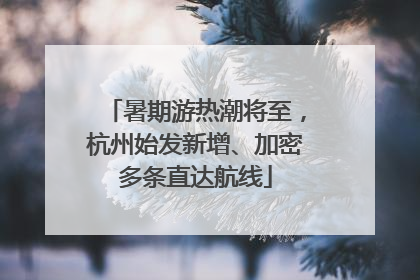 暑期游热潮将至，杭州始发新增、加密多条直达航线