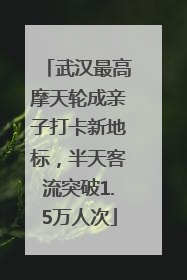 武汉最高摩天轮成亲子打卡新地标，半天客流突破1.5万人次