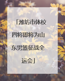 潍坊市体校四将即将为山东男篮征战全运会