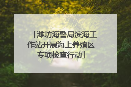 潍坊海警局滨海工作站开展海上养殖区专项检查行动