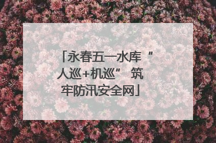 永春五一水库“人巡+机巡” 筑牢防汛安全网