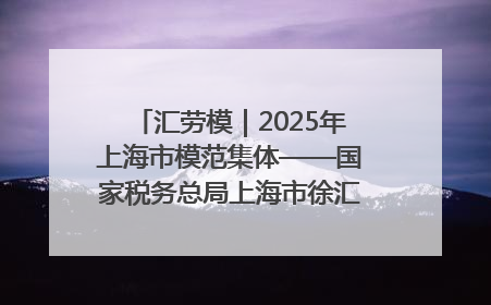 汇劳模｜2025年上海市模范集体——国家税务总局上海市徐汇区税务局第一税务所