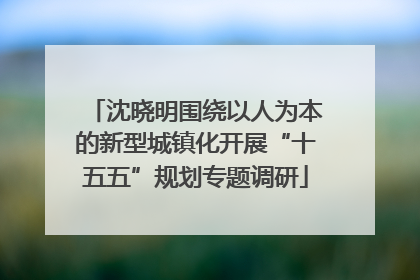 沈晓明围绕以人为本的新型城镇化开展“十五五”规划专题调研