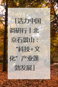 活力中国调研行丨北京石景山：“科技+文化”产业蓬勃发展