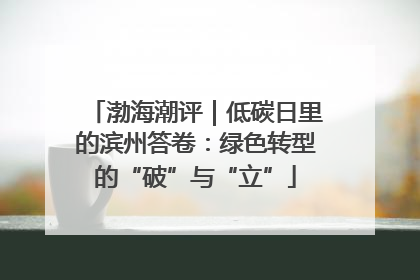 渤海潮评｜低碳日里的滨州答卷：绿色转型的“破”与“立”