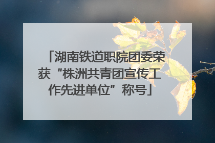 湖南铁道职院团委荣获“株洲共青团宣传工作先进单位”称号
