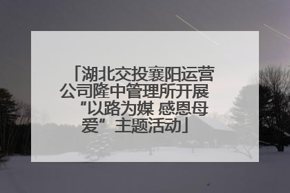 湖北交投襄阳运营公司隆中管理所开展“以路为媒 感恩母爱”主题活动