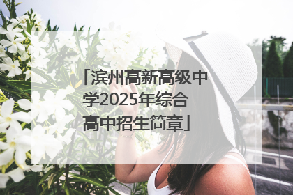 滨州高新高级中学2025年综合高中招生简章