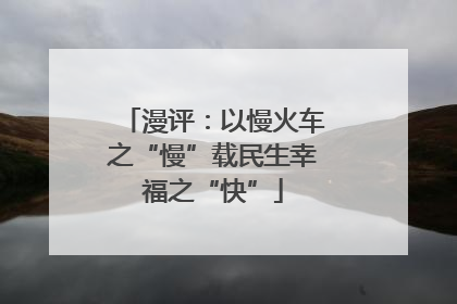 漫评：以慢火车之“慢”载民生幸福之“快”