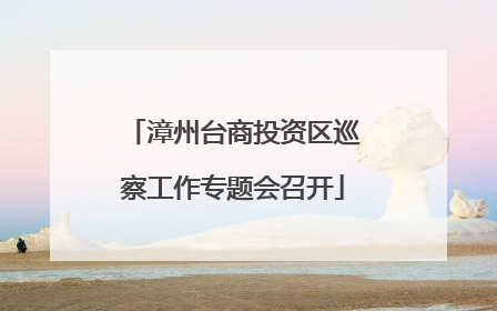 漳州台商投资区巡察工作专题会召开