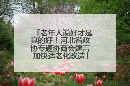 老年人说好才是真的好！河北省政协专题协商会建言加快适老化改造