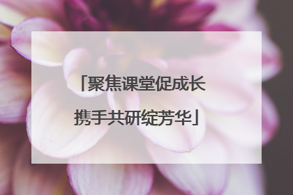 聚焦课堂促成长 携手共研绽芳华