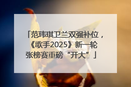 范玮琪卫兰双强补位，《歌手2025》新一轮张榜赛重磅“开大”