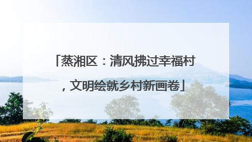 蒸湘区：清风拂过幸福村，文明绘就乡村新画卷