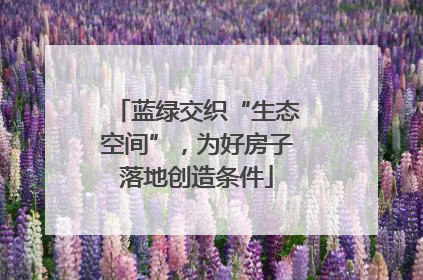 蓝绿交织“生态空间”，为好房子落地创造条件