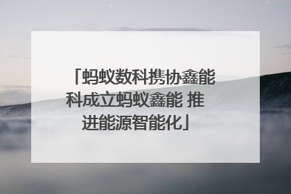 蚂蚁数科携协鑫能科成立蚂蚁鑫能 推进能源智能化
