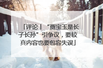 评论丨“贾宝玉是长子长孙”引争议，要较真内容也要包容失误