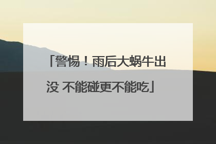 警惕！雨后大蜗牛出没 不能碰更不能吃