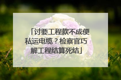 讨要工程款不成便私运电缆？检察官巧解工程结算死结