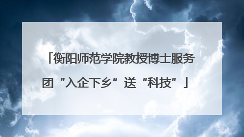 衡阳师范学院教授博士服务团“入企下乡”送“科技”