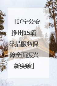辽宁公安推出15项举措服务保障全面振兴新突破