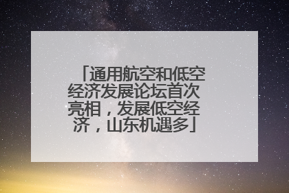 通用航空和低空经济发展论坛首次亮相，发展低空经济，山东机遇多