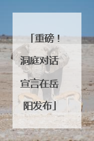 重磅！洞庭对话宣言在岳阳发布