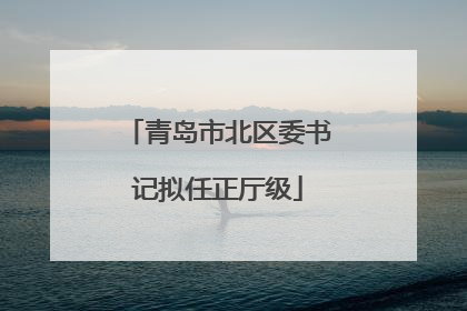 青岛市北区委书记拟任正厅级