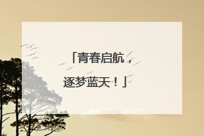 青春启航，逐梦蓝天！