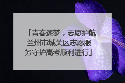 青春逐梦，志愿护航 兰州市城关区志愿服务守护高考顺利进行