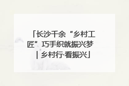 长沙千余“乡村工匠”巧手织就振兴梦｜乡村行·看振兴