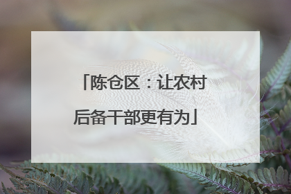 陈仓区：让农村后备干部更有为